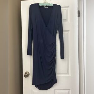 Chic Long Sleeve Navy Dress